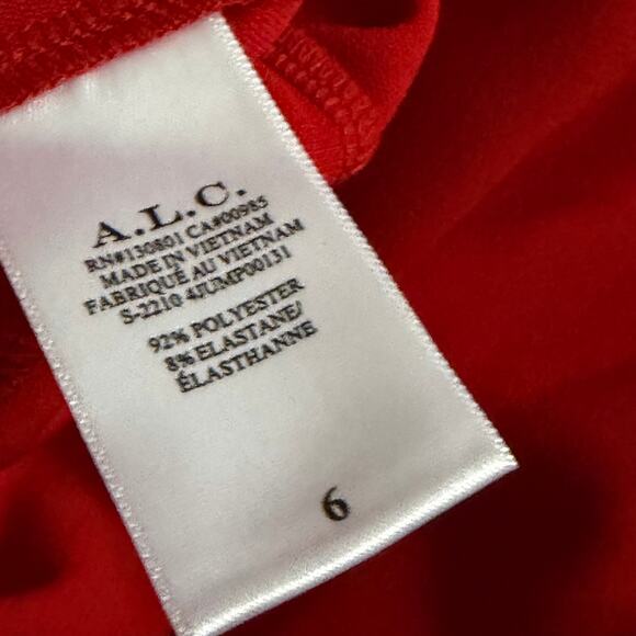 A.L.C. Kieran II Jumpsuit Garnet Red Belted Tie Waist Wide Leg Womens Size 6 - Picture 9 of 9